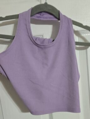 Kids Ribbed Lilac Tank Top - Sleeveless Comfort